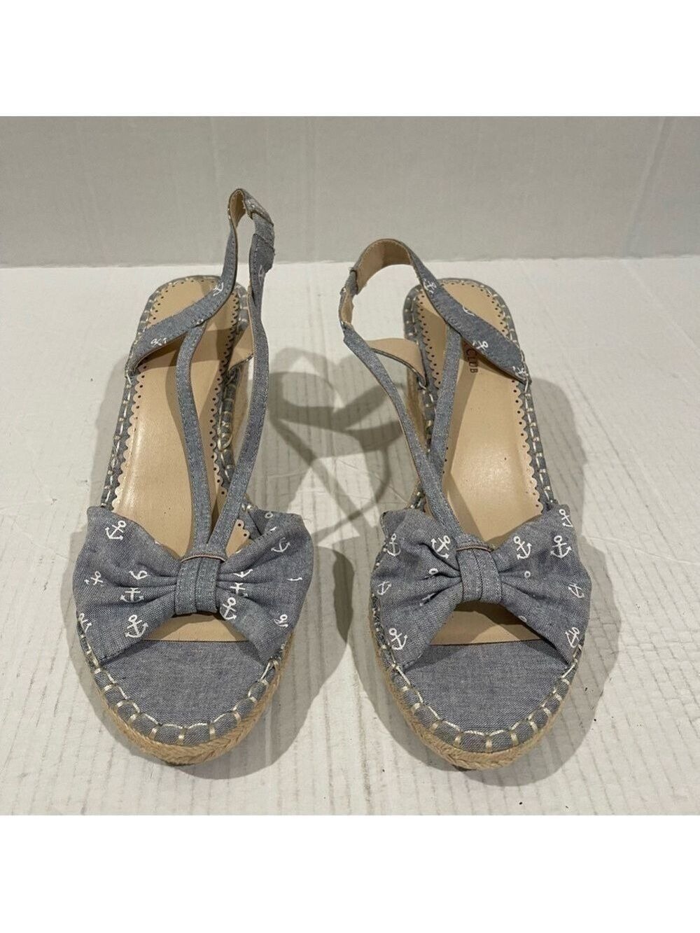 Women’s Charter Club Kika Blue Espadrille Wedges Size 11 US! - Picture 2 of 9